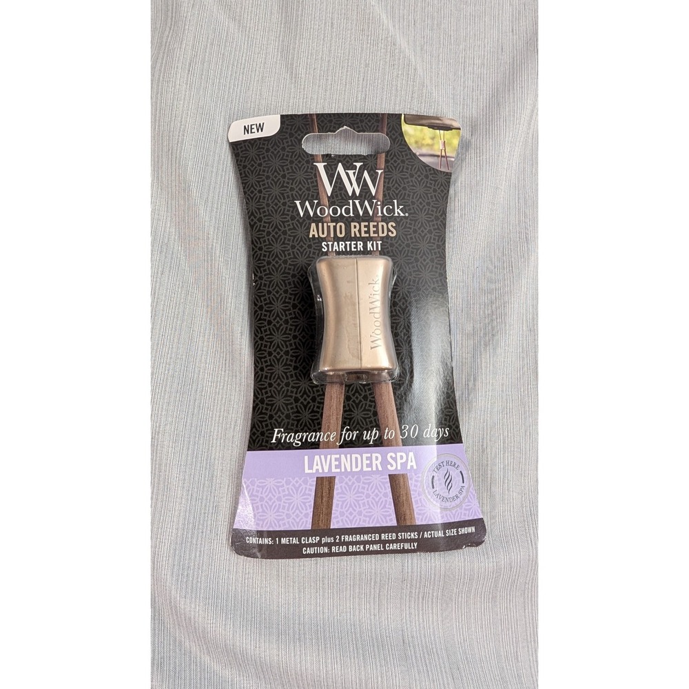 WoodWick Auto Reeds Starter Kit 1670138 Lavender Spa Car Air Freshener NEW